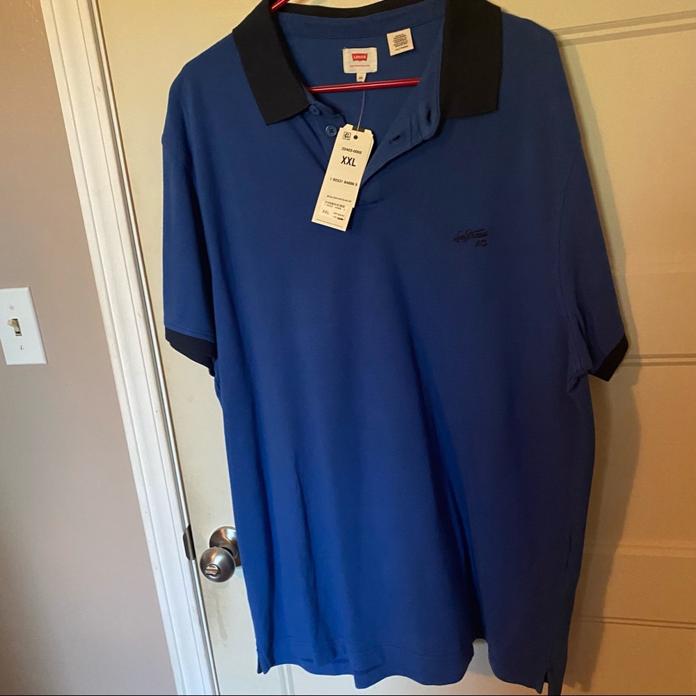 Levi Blue and Black Polo XXL NWT